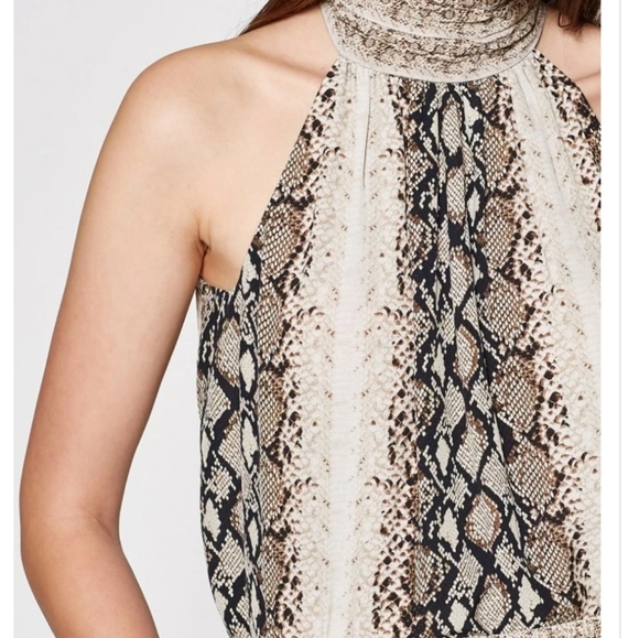 Joie Erola mock neck snakeskin print top - Picture 6 of 10